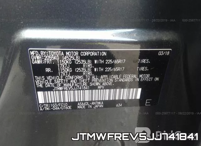 JTMWFREV5JJ741841 фото 10