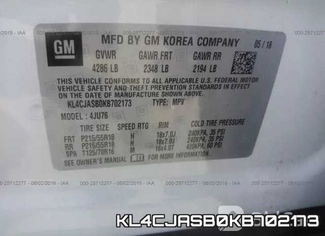 KL4CJASB0KB702173 фото 10