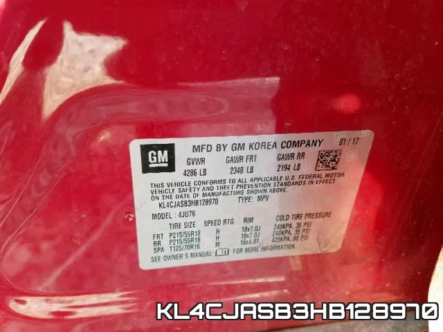 KL4CJASB3HB128970 фото 2