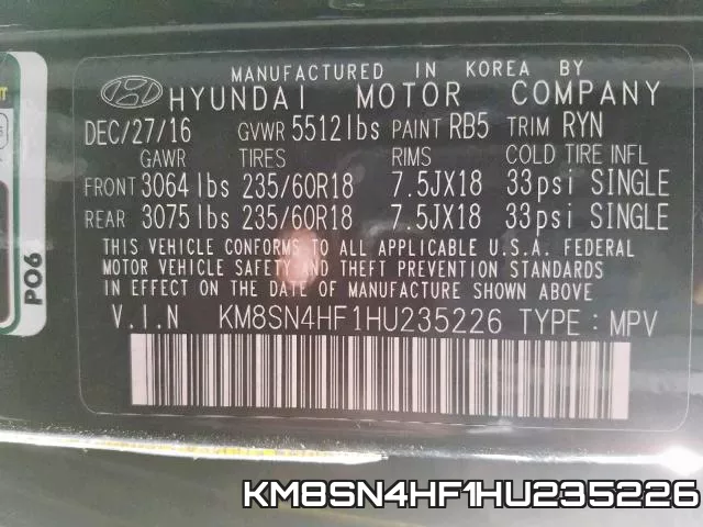 KM8SN4HF1HU235226 фото 2