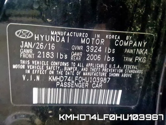 KMHD74LF0HU103987 фото 2