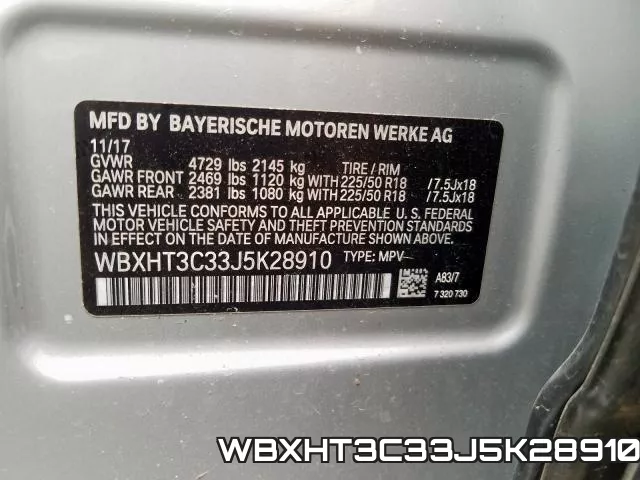 WBXHT3C33J5K28910 фото 2