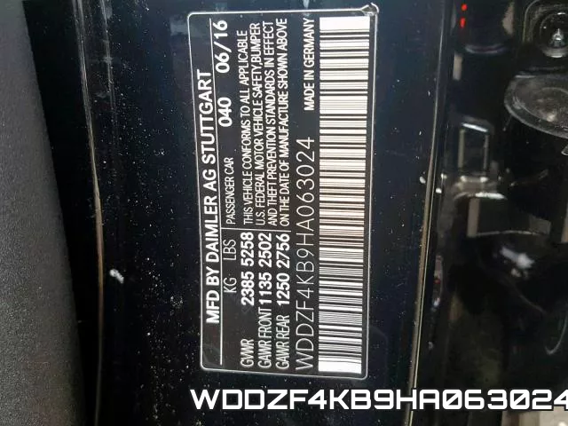 WDDZF4KB9HA063024 фото 2