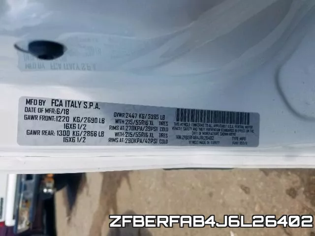 ZFBERFAB4J6L26402 фото 2