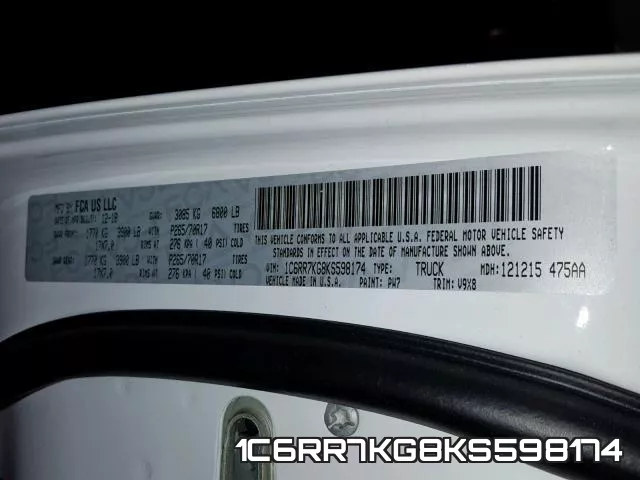 1C6RR7KG8KS598174 фото 2