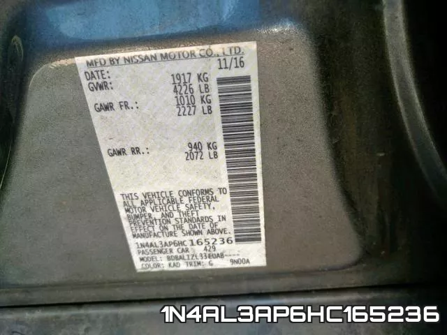 1N4AL3AP6HC165236 фото 2