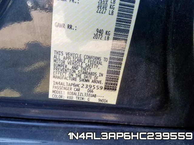 1N4AL3AP6HC239559 фото 2