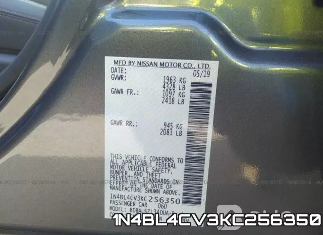 1N4BL4CV3KC256350 фото 10