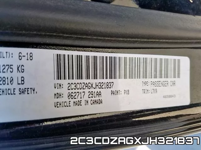 2C3CDZAGXJH321837 фото 2