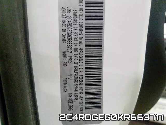 2C4RDGEG0KR663717 фото 2