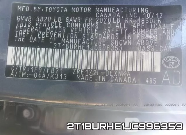 2T1BURHE1JC996353 фото 10