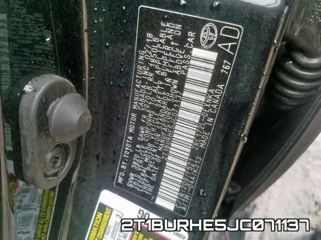 2T1BURHE5JC071137 фото 2