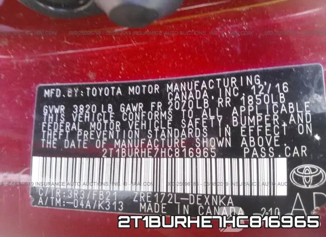 2T1BURHE7HC816965 фото 10