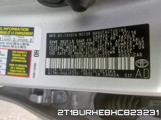2T1BURHE8HC823231 фото 2