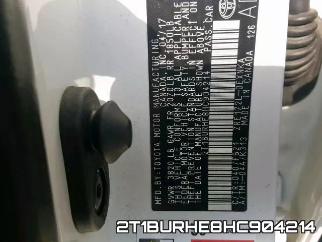 2T1BURHE8HC904214 фото 2