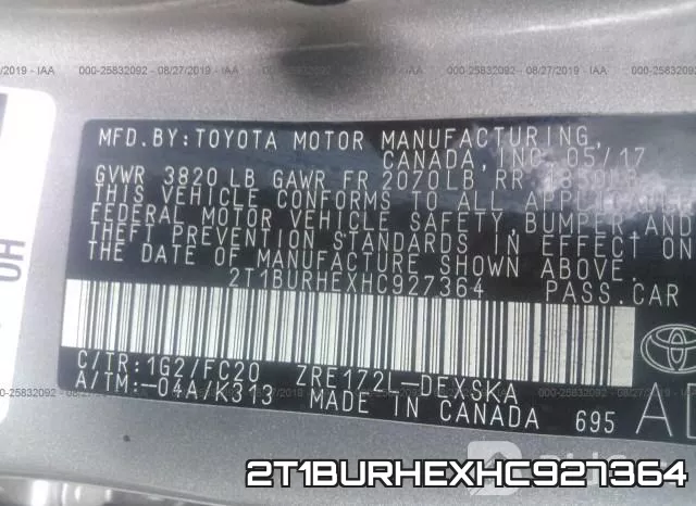 2T1BURHEXHC927364 фото 10