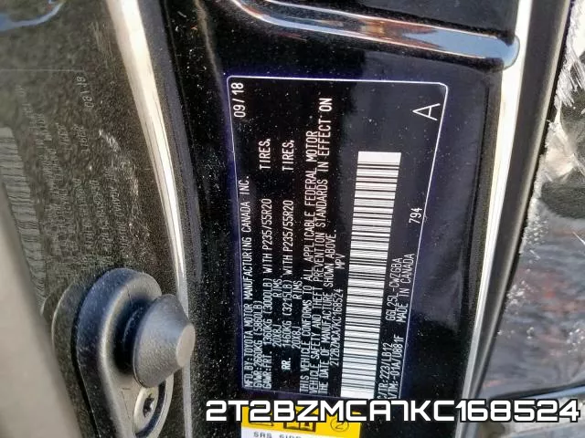 2T2BZMCA7KC168524 фото 2