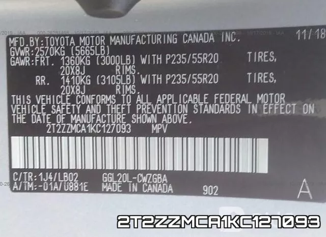 2T2ZZMCA1KC127093 фото 10