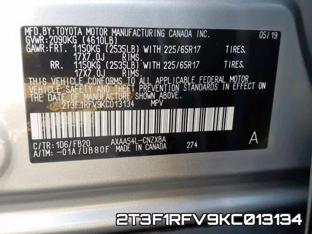 2T3F1RFV9KC013134 фото 2