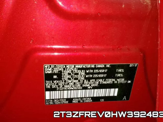 2T3ZFREV0HW392483 фото 2