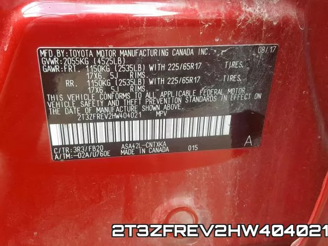 2T3ZFREV2HW404021 фото 2