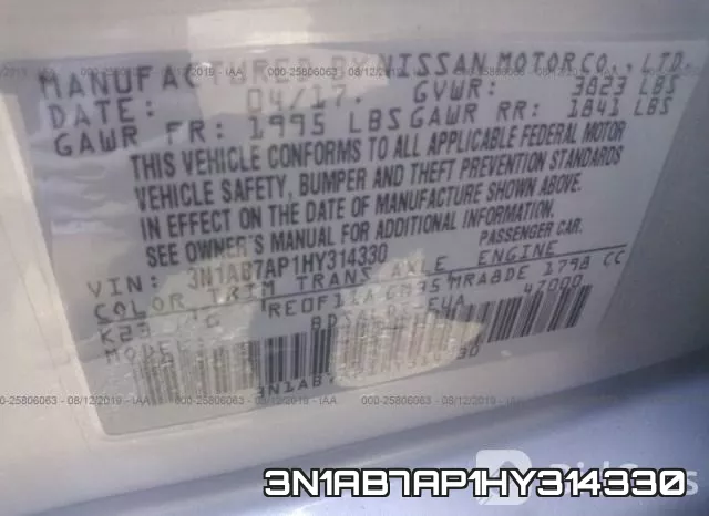 3N1AB7AP1HY314330 фото 10