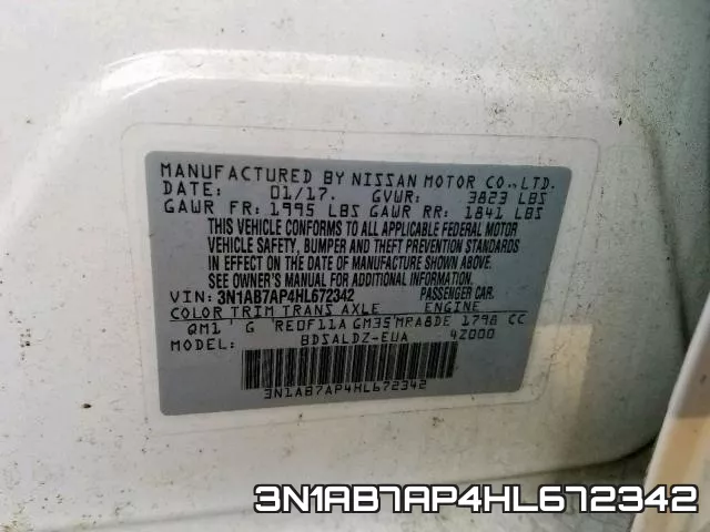 3N1AB7AP4HL672342 фото 2