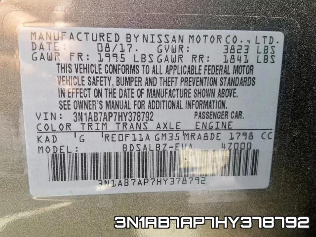 3N1AB7AP7HY378792 фото 2