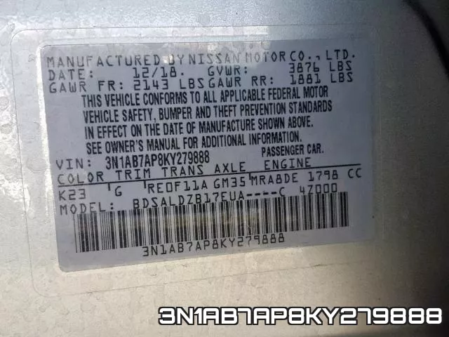 3N1AB7AP8KY279888 фото 2