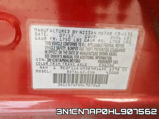 3N1CN7AP0HL907562 фото 2