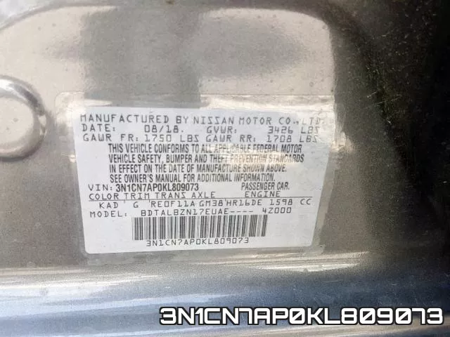 3N1CN7AP0KL809073 фото 2