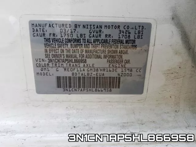 3N1CN7AP5HL866958 фото 2