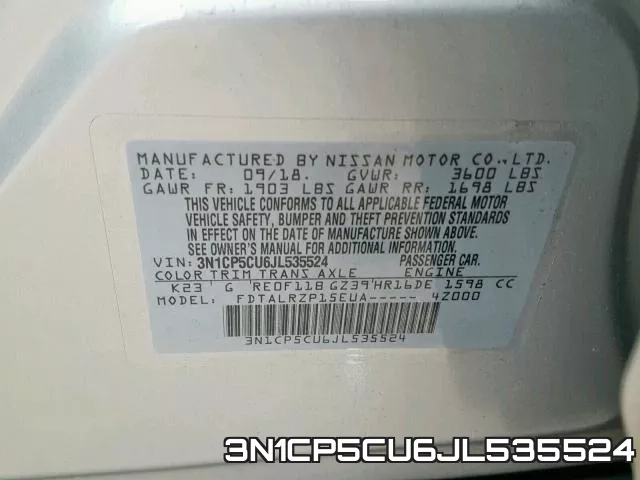 3N1CP5CU6JL535524 фото 2