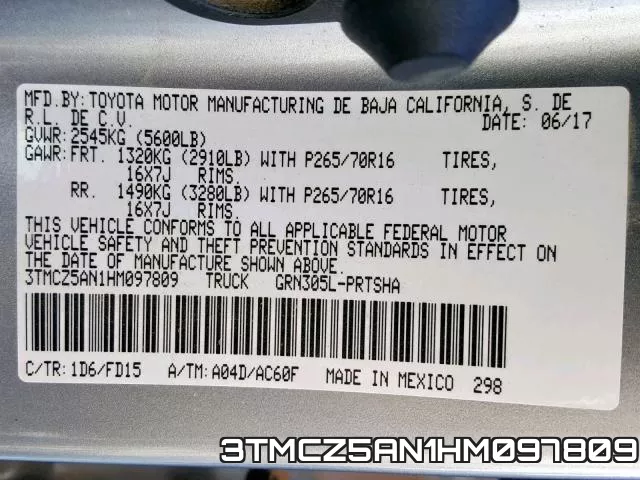 3TMCZ5AN1HM097809 фото 2