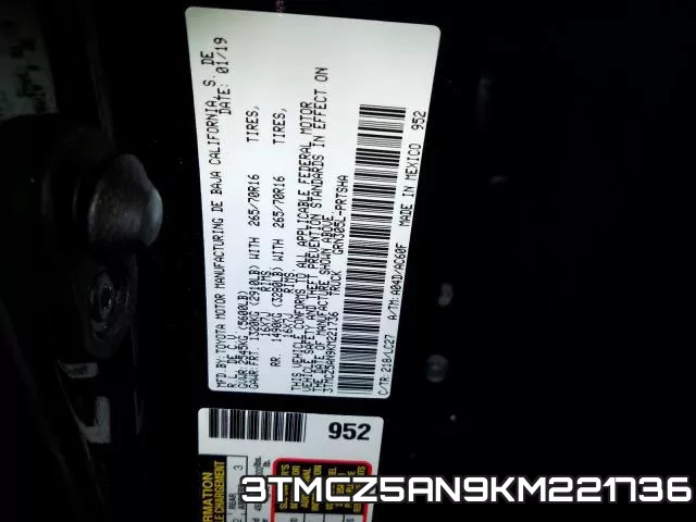 3TMCZ5AN9KM221736 фото 2