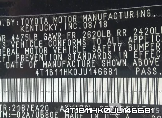 4T1B11HK0JU146681 фото 9