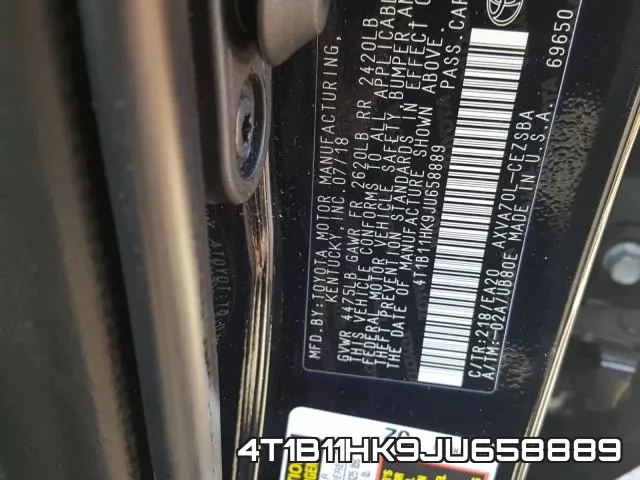 4T1B11HK9JU658889 фото 2