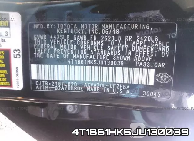 4T1B61HK5JU130039 фото 10