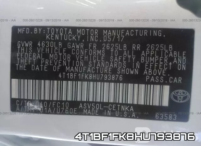 4T1BF1FK8HU793876 фото 10