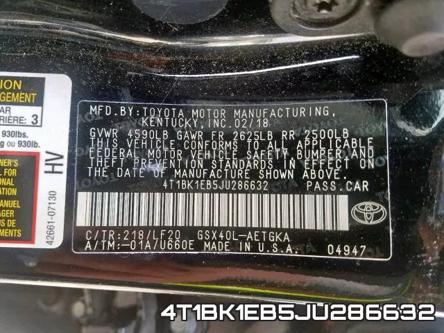 4T1BK1EB5JU286632 фото 2