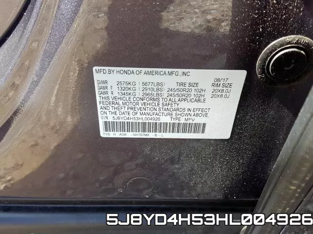 5J8YD4H53HL004926 фото 2