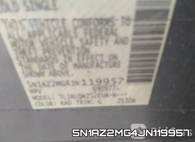 5N1AZ2MG4JN119957 фото 10