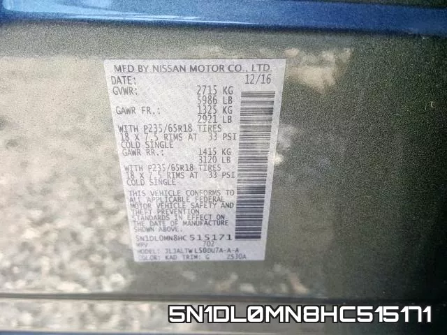 5N1DL0MN8HC515171 фото 2