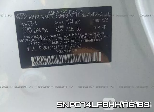 5NPD74LF8HH176183 фото 9