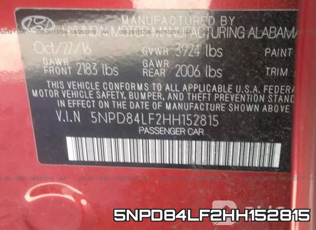 5NPD84LF2HH152815 фото 10