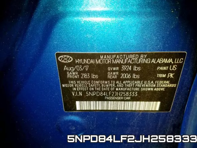 5NPD84LF2JH258333 фото 2