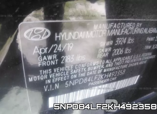 5NPD84LF2KH492358 фото 10