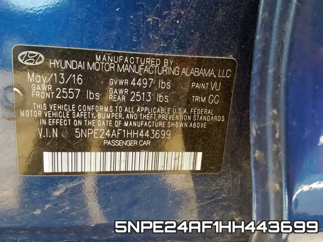 5NPE24AF1HH443699 фото 2
