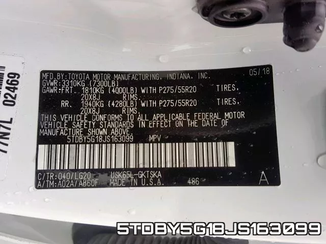 5TDBY5G18JS163099 фото 2