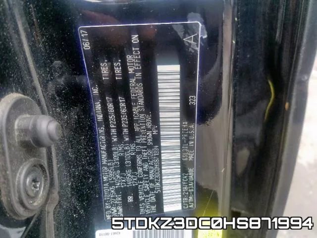 5TDKZ3DC0HS871994 фото 2